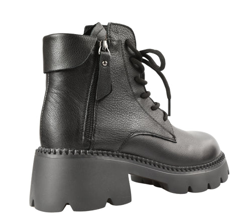 Ghete casual, dama, FORMAZIONE 8099-2, negru, piele naturala